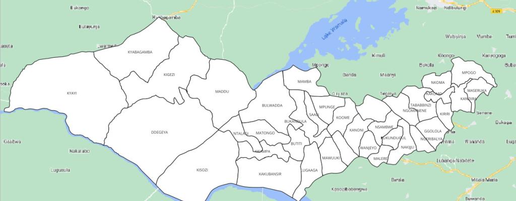 Gomba Map with all Administrative Units Gomba Map